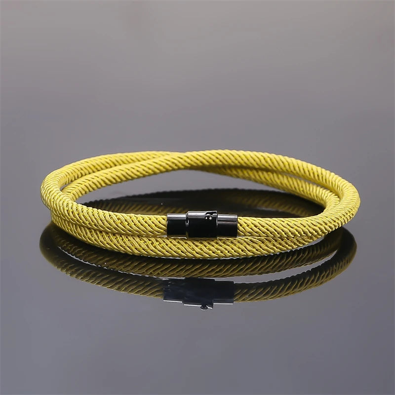 New Minimalist Men's Rope Bracelet Double Layer Survival Bracelet Accessories Boyfriend Gift Magnet Buckle Men's Bracelet