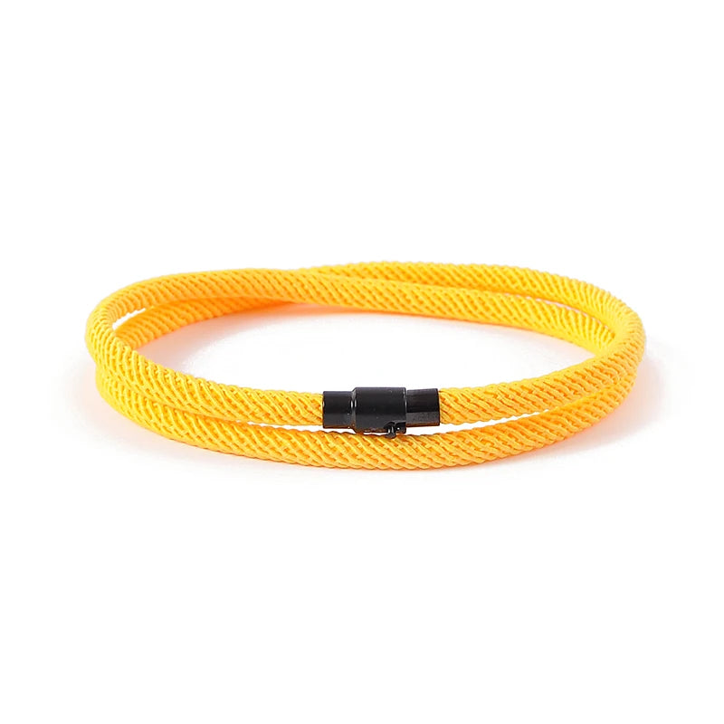 New Minimalist Men's Rope Bracelet Double Layer Survival Bracelet Accessories Boyfriend Gift Magnet Buckle Men's Bracelet