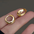 Korea Temperament Stainless Steel Geometric Teardrop-shaped Smooth Surface Hoop Earring for Women Men Trendy Jewelry Accessories