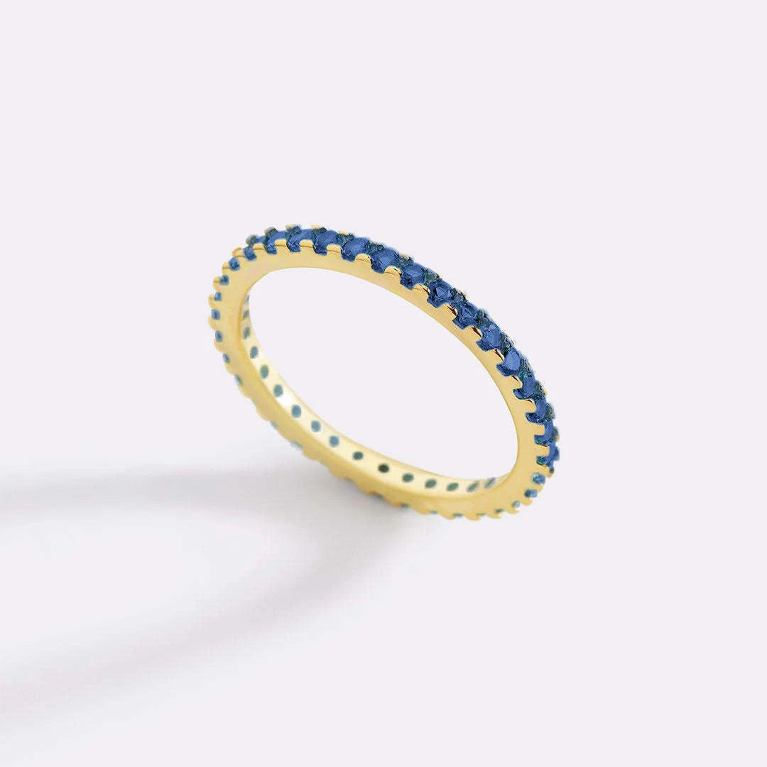 Alloy Eternity Ring Birthstone Gemstone Jewelry Minimalist Stackable Ring Holiday Gift For Her