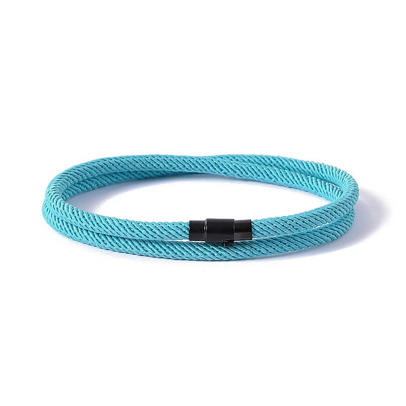 New Minimalist Men's Rope Bracelet Double Layer Survival Bracelet Accessories Boyfriend Gift Magnet Buckle Men's Bracelet