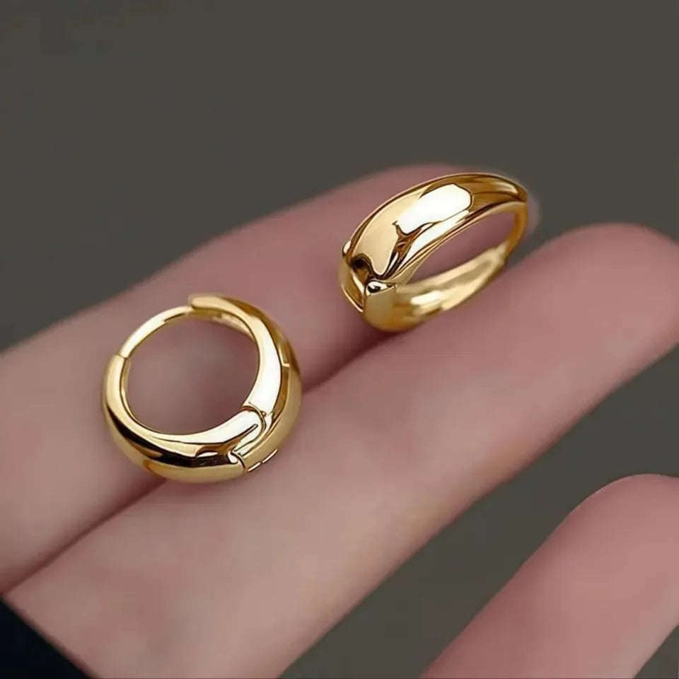 Korea Temperament Stainless Steel Geometric Teardrop-shaped Smooth Surface Hoop Earring for Women Men Trendy Jewelry Accessories