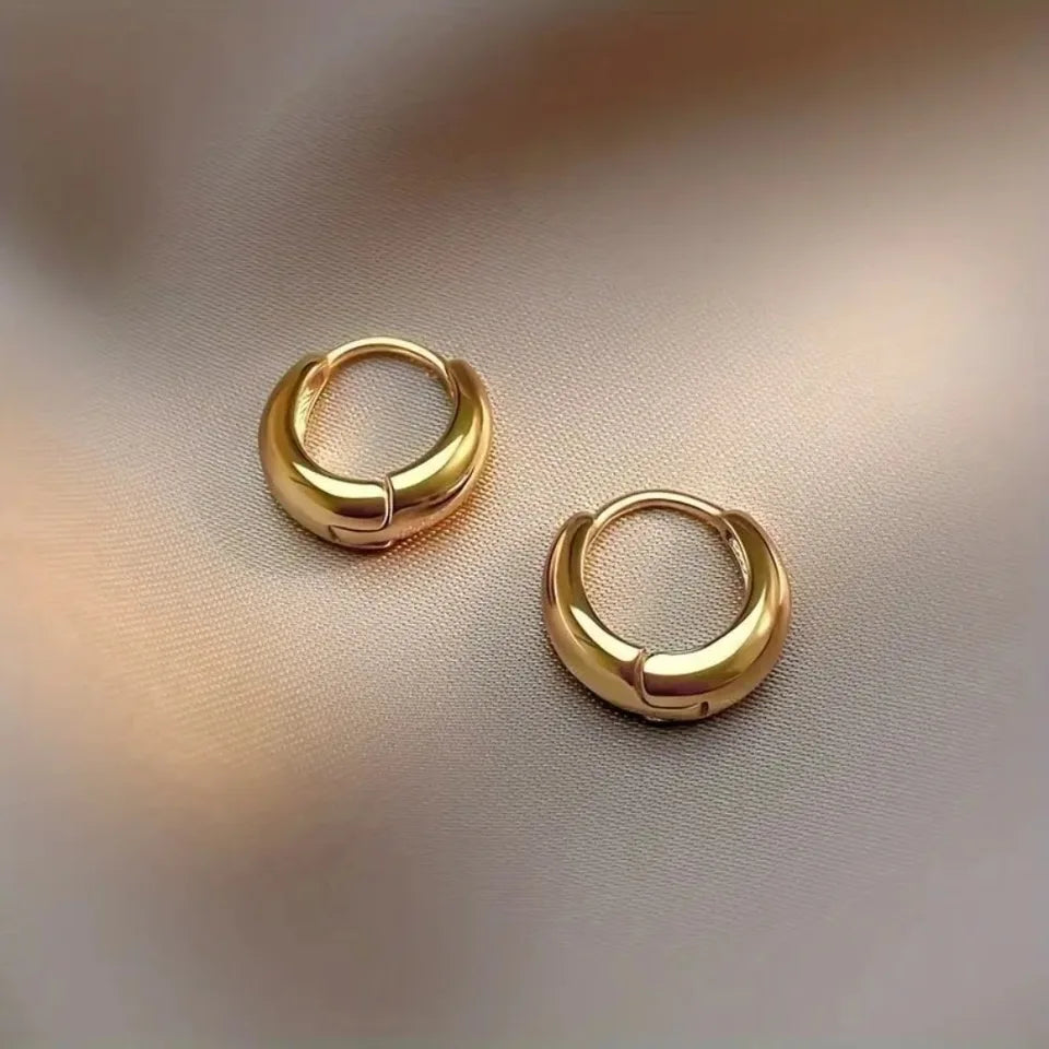 Korea Temperament Stainless Steel Geometric Teardrop-shaped Smooth Surface Hoop Earring for Women Men Trendy Jewelry Accessories