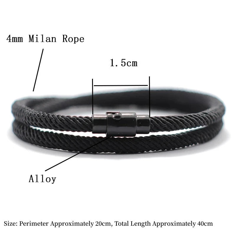 New Minimalist Men's Rope Bracelet Double Layer Survival Bracelet Accessories Boyfriend Gift Magnet Buckle Men's Bracelet