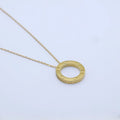 Women Necklace Titanium Steel No Fading Circle Pendant Necklace Inlaid Cubic Zirconia Dainty Minimalist Jewelry for Women