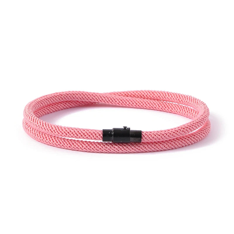 New Minimalist Men's Rope Bracelet Double Layer Survival Bracelet Accessories Boyfriend Gift Magnet Buckle Men's Bracelet