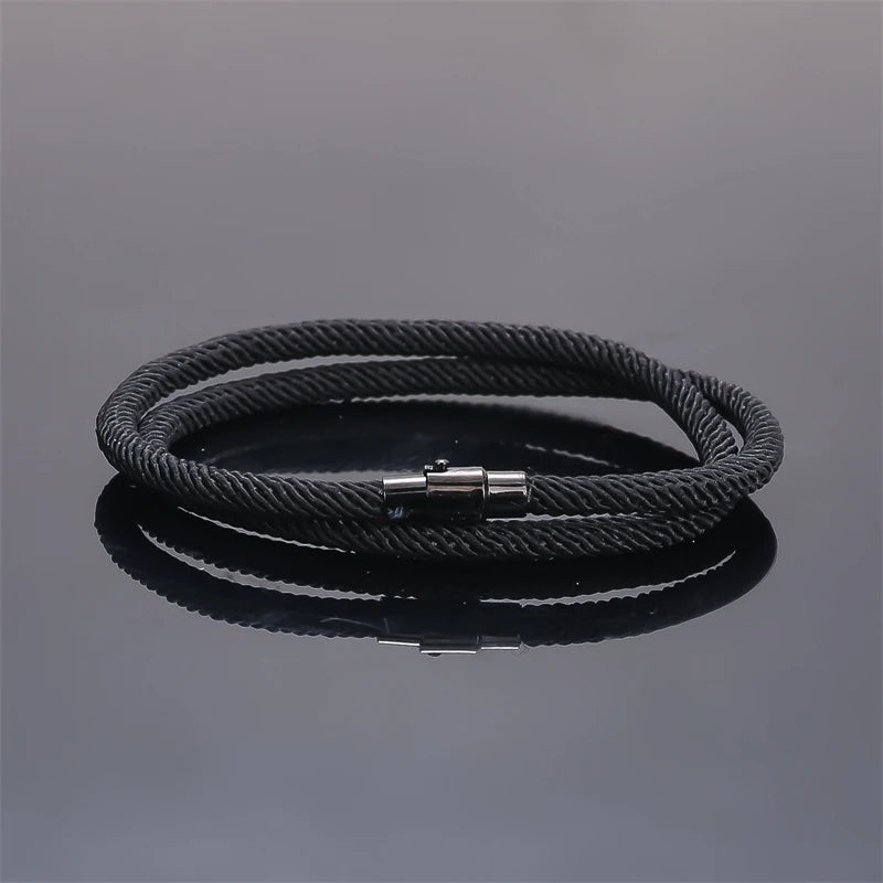 New Minimalist Men's Rope Bracelet Double Layer Survival Bracelet Accessories Boyfriend Gift Magnet Buckle Men's Bracelet