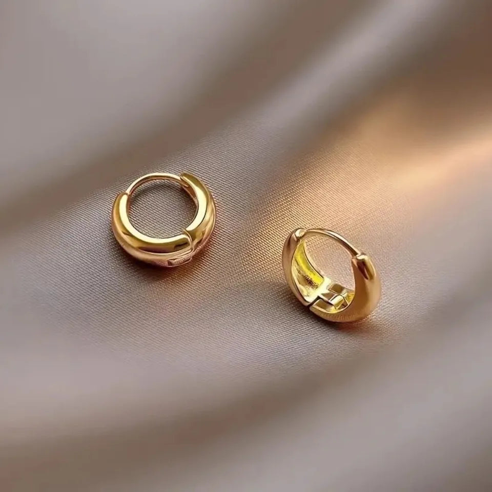 Korea Temperament Stainless Steel Geometric Teardrop-shaped Smooth Surface Hoop Earring for Women Men Trendy Jewelry Accessories
