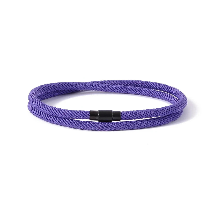 New Minimalist Men's Rope Bracelet Double Layer Survival Bracelet Accessories Boyfriend Gift Magnet Buckle Men's Bracelet