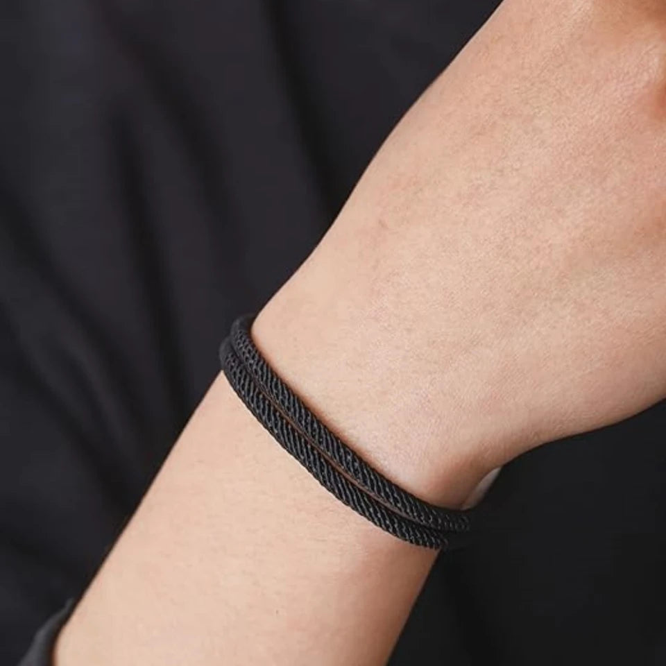 New Minimalist Men's Rope Bracelet Double Layer Survival Bracelet Accessories Boyfriend Gift Magnet Buckle Men's Bracelet