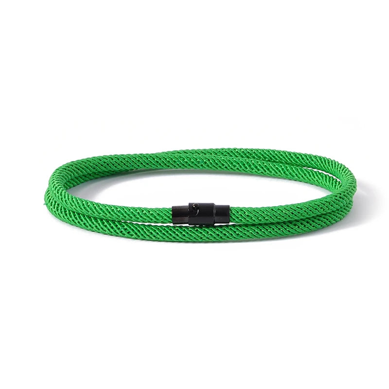 New Minimalist Men's Rope Bracelet Double Layer Survival Bracelet Accessories Boyfriend Gift Magnet Buckle Men's Bracelet