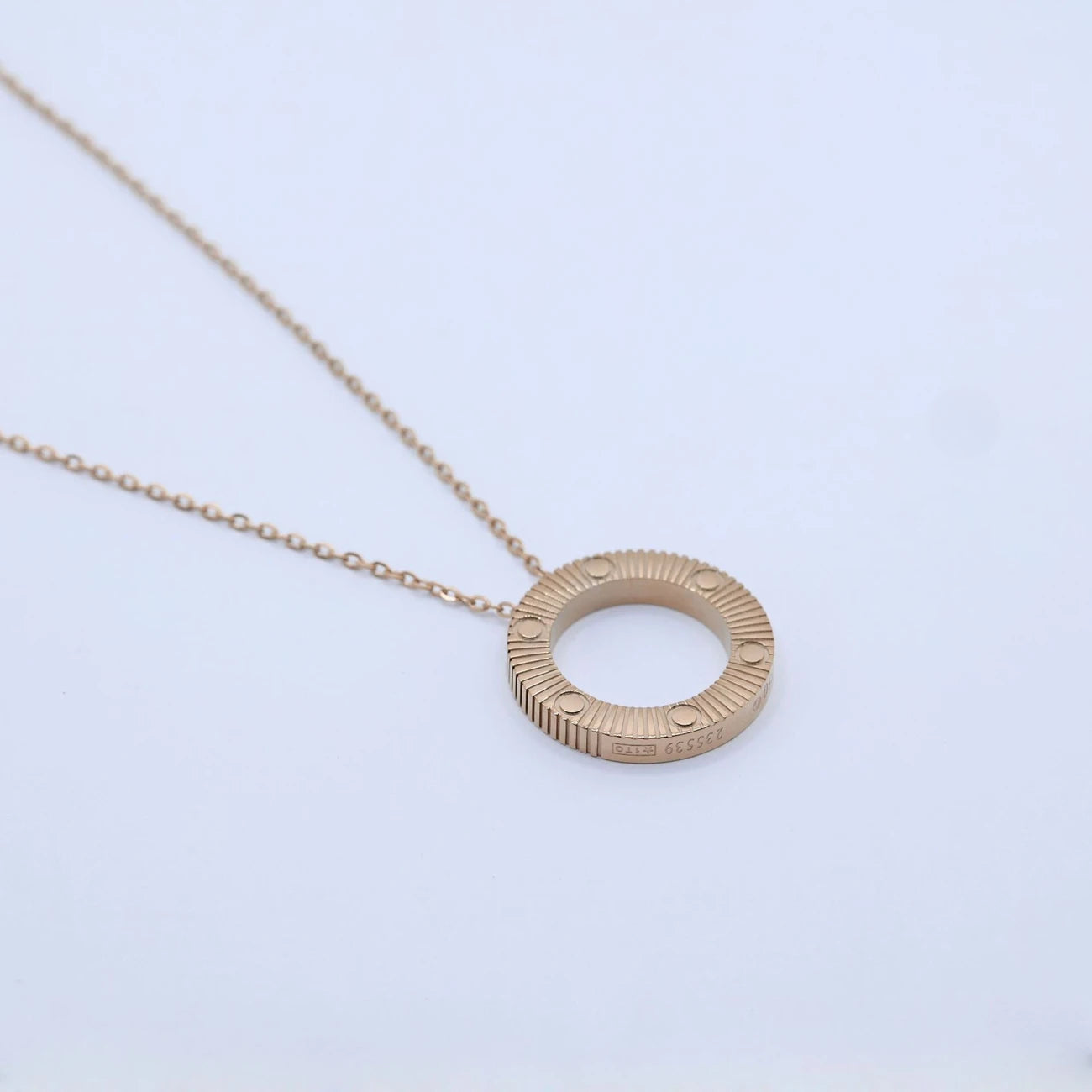Women Necklace Titanium Steel No Fading Circle Pendant Necklace Inlaid Cubic Zirconia Dainty Minimalist Jewelry for Women