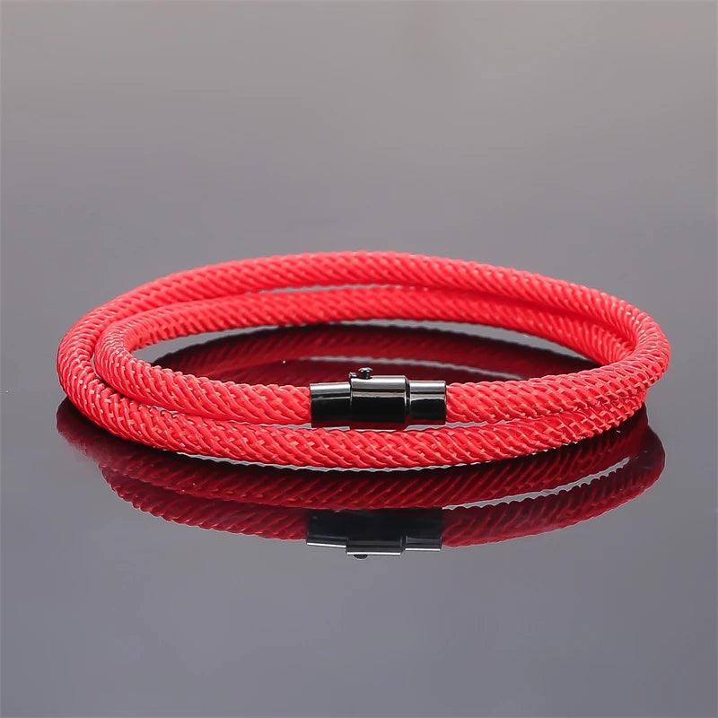 New Minimalist Men's Rope Bracelet Double Layer Survival Bracelet Accessories Boyfriend Gift Magnet Buckle Men's Bracelet