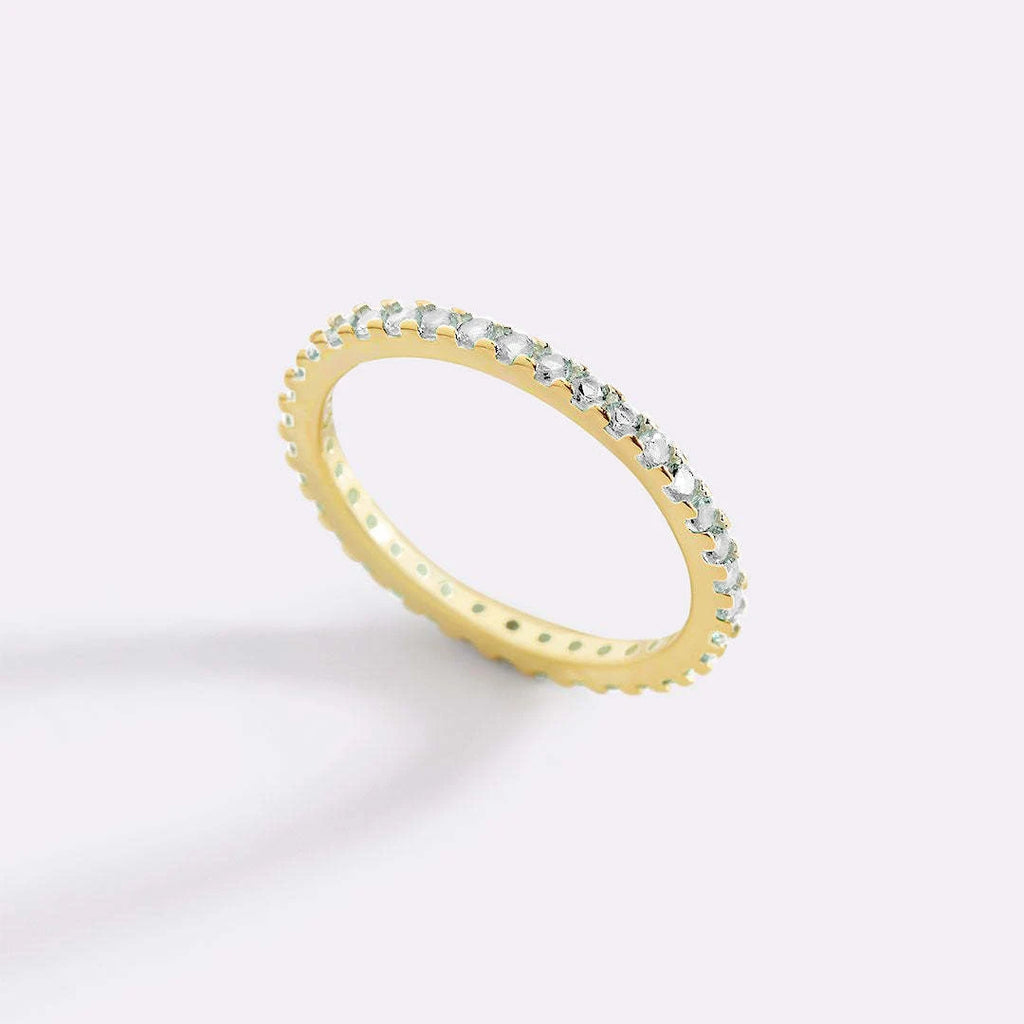 Alloy Eternity Ring Birthstone Gemstone Jewelry Minimalist Stackable Ring Holiday Gift For Her