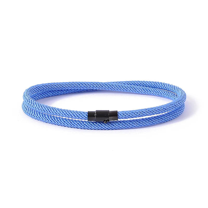 New Minimalist Men's Rope Bracelet Double Layer Survival Bracelet Accessories Boyfriend Gift Magnet Buckle Men's Bracelet