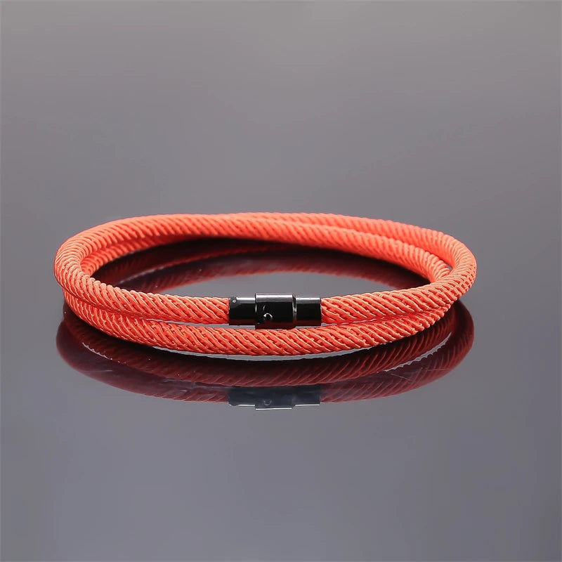 New Minimalist Men's Rope Bracelet Double Layer Survival Bracelet Accessories Boyfriend Gift Magnet Buckle Men's Bracelet