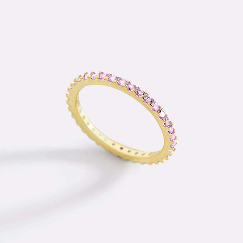 Alloy Eternity Ring Birthstone Gemstone Jewelry Minimalist Stackable Ring Holiday Gift For Her