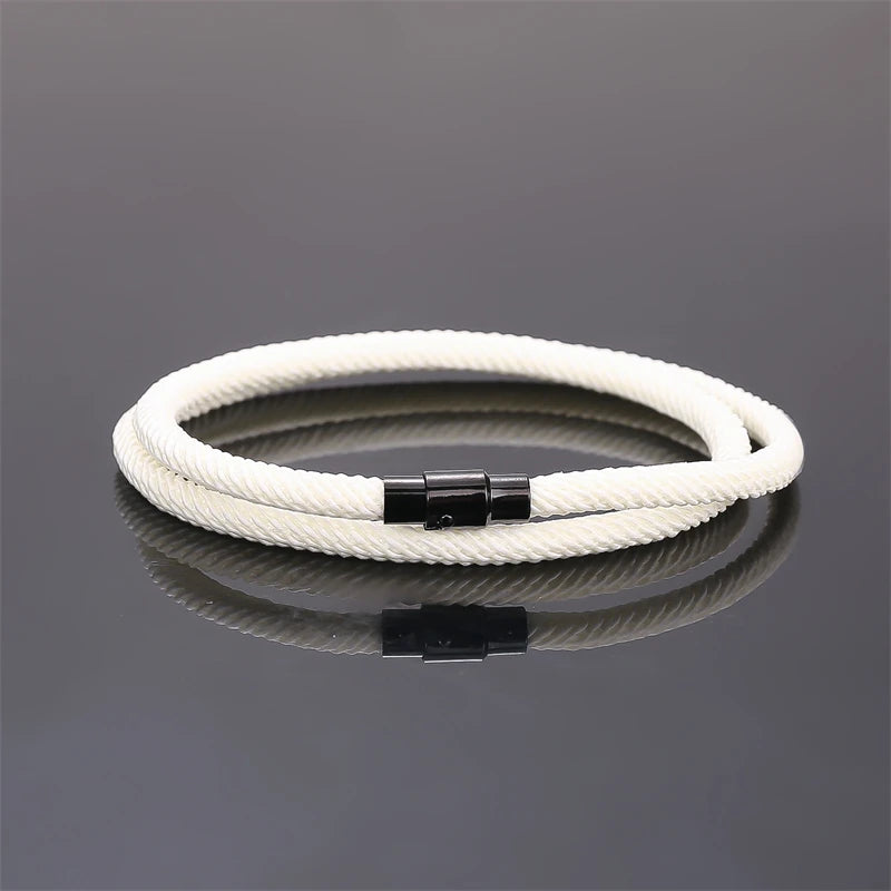 New Minimalist Men's Rope Bracelet Double Layer Survival Bracelet Accessories Boyfriend Gift Magnet Buckle Men's Bracelet